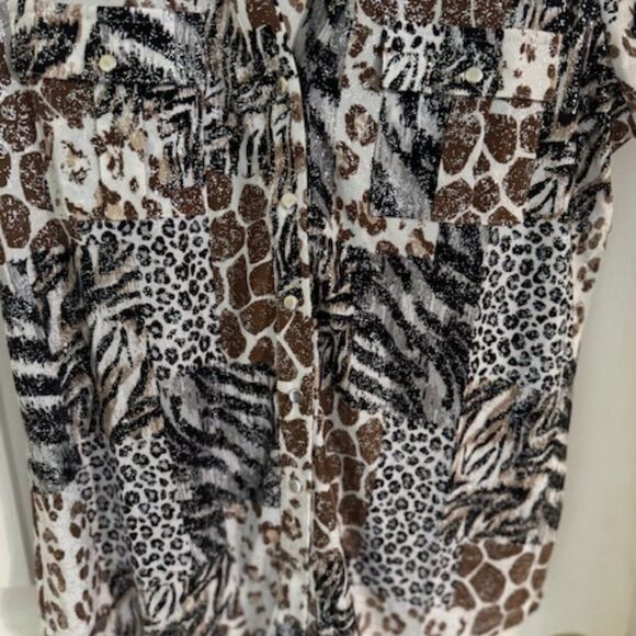 Emily Daniels Knit Top Animal Patchwork Sz M Retail $42 - Picture 4 of 4